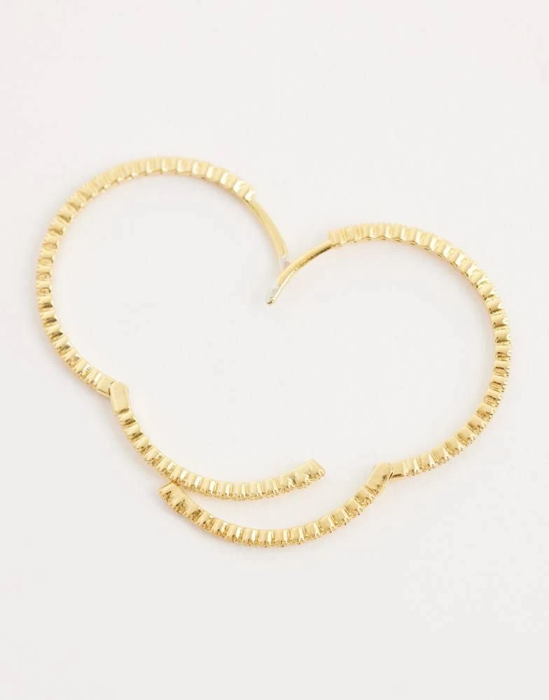 Orelia Orelia fine pave mid-size hoop earrings in 18k gold plated 4