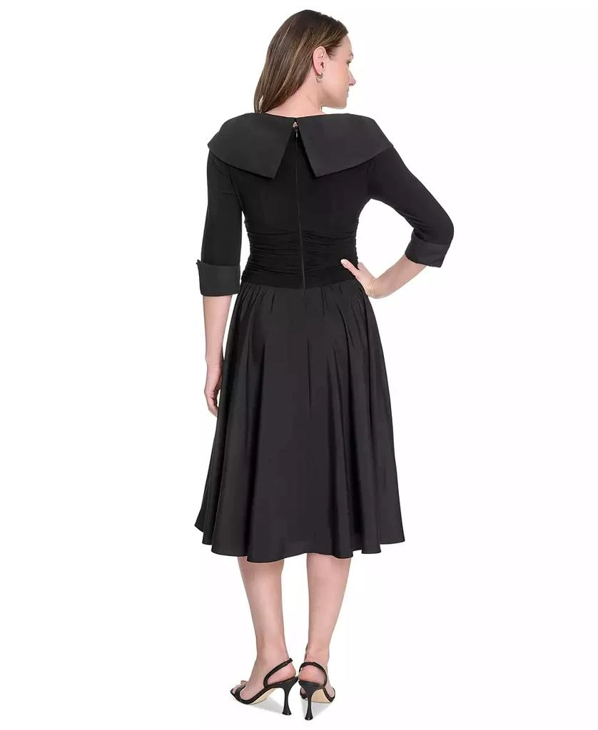 Jessica Howard Women's Mixed-Media Fit & Flare Midi Dress 2