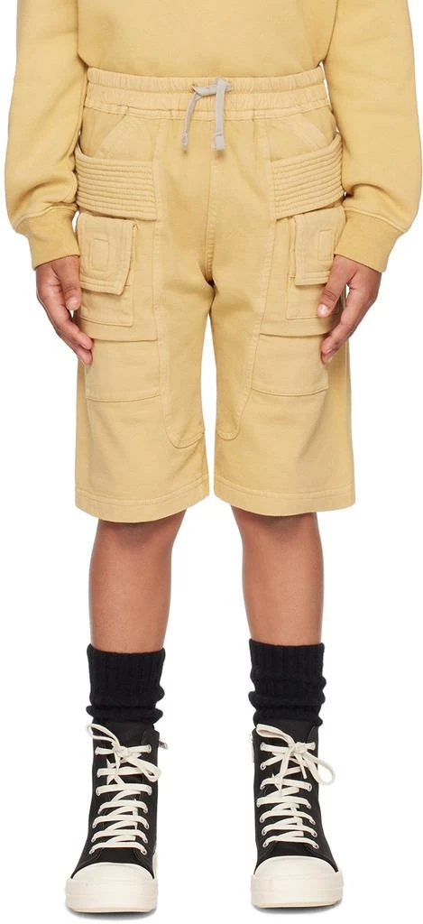 Rick Owens Kids Yellow Creatch Cargo Shorts