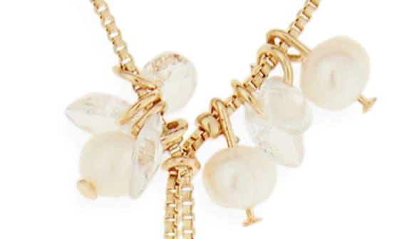 Nordstrom Floating Cubic Zirconia 
Faux Pearl Lariat Necklace 3