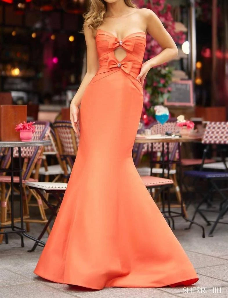 Sherri Hill Sherri Hill - Strapless Fitted Taffeta Gown