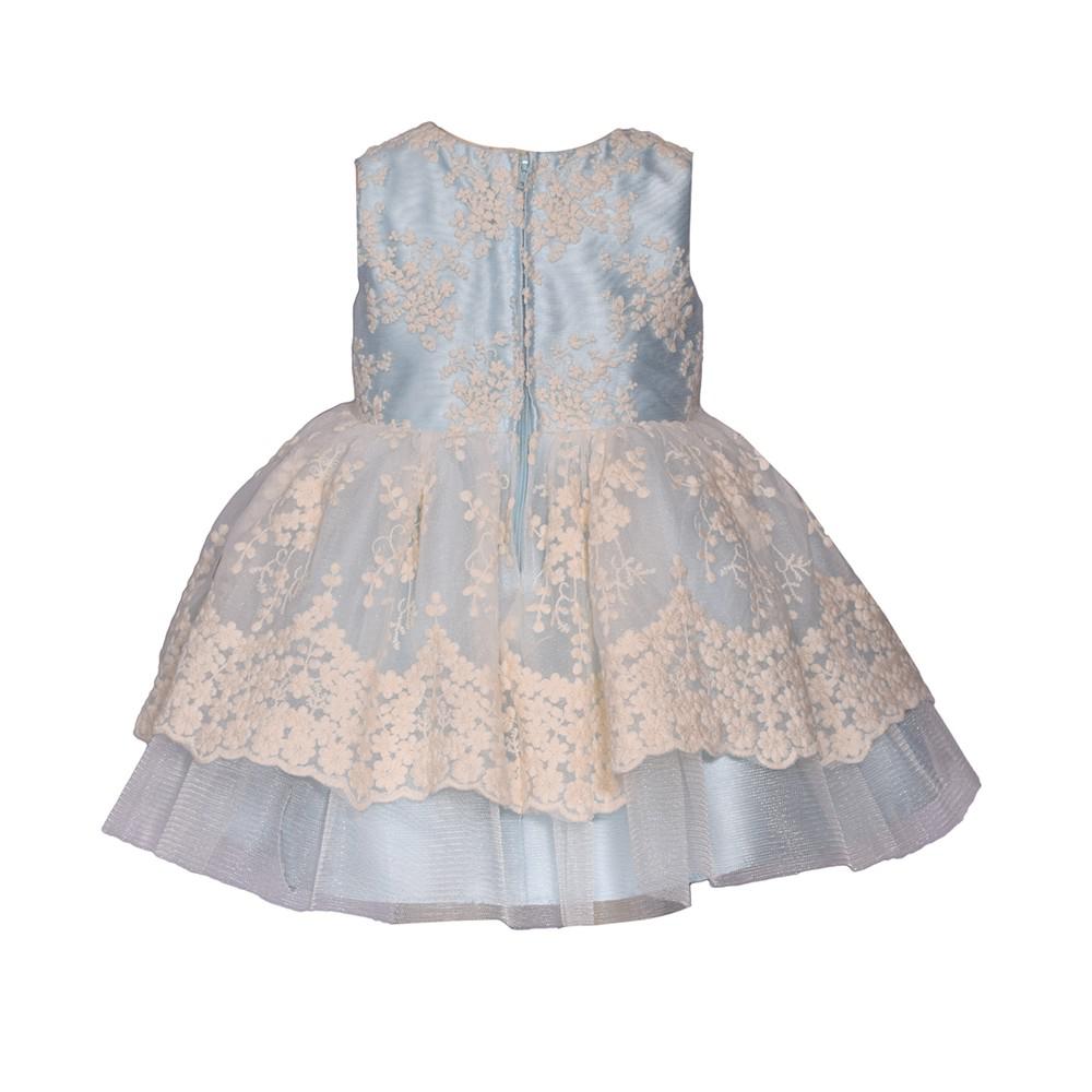 Bonnie Baby Baby Girls Sleeveless Scalloped Embroidered Mesh Dress