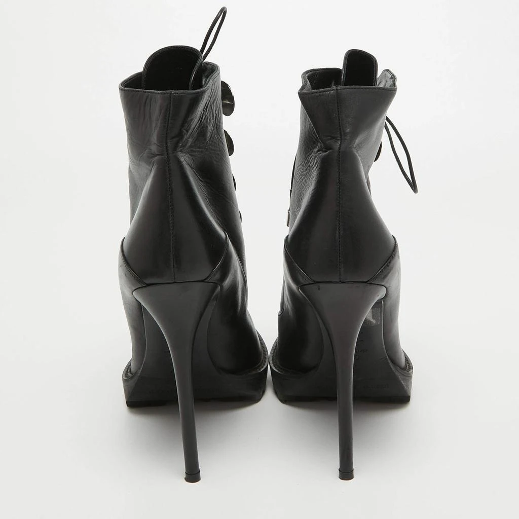 Alexander McQueen Alexander McQueen Black Leather Lace Up Platform Ankle Boots Size 40 5