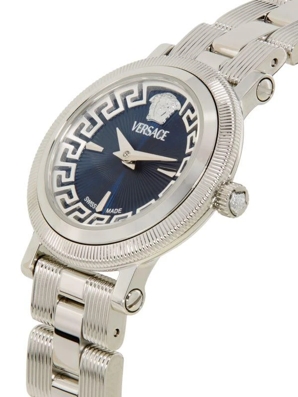 Versace Greca Flourish Stainless Steel & Blue Guilloché Dial Bracelet Watch/28MM 3