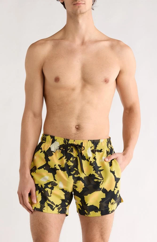 Hugo Boss Memo Abstract Floral Swim Trunks
