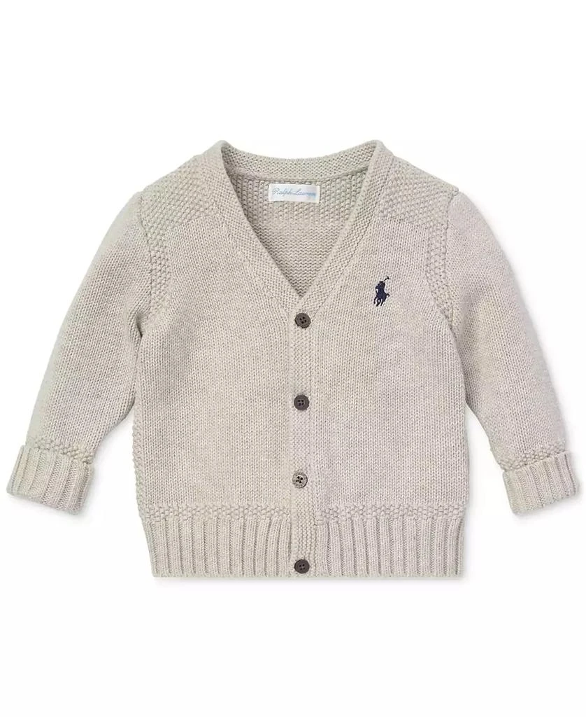 Ralph Lauren Baby Boys Combed Cotton V-Neck Cardigan 1
