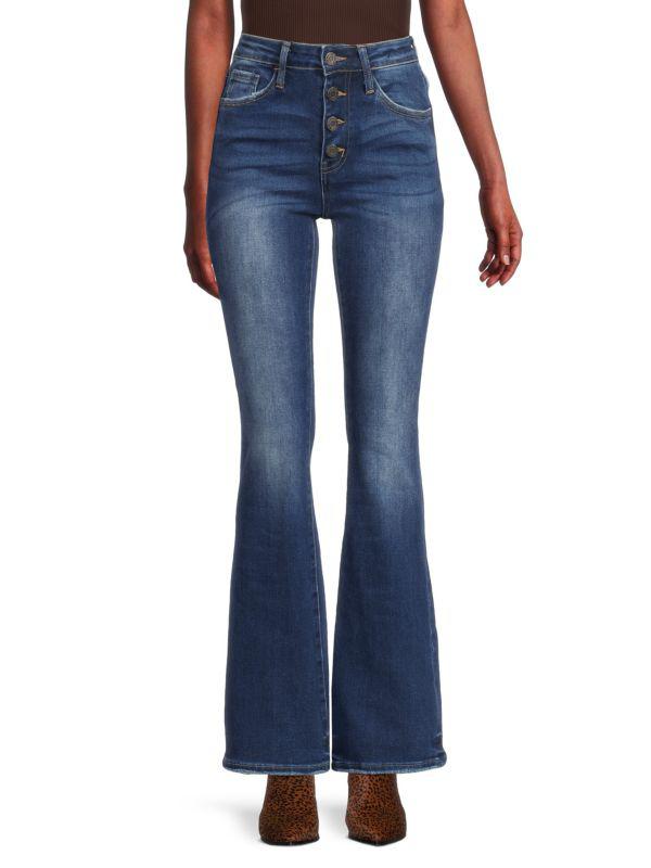 Etienne Marcel Button Fly Flare Leg Jeans