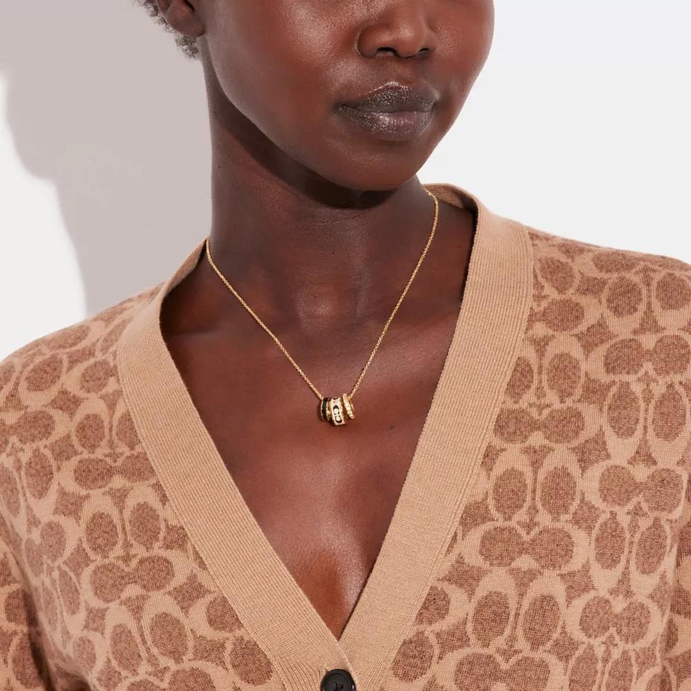 Coach Signature Enamel Rondell Necklace