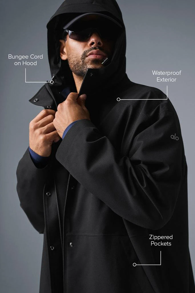 Alo Rain Or Shine Long Coat - Black 2