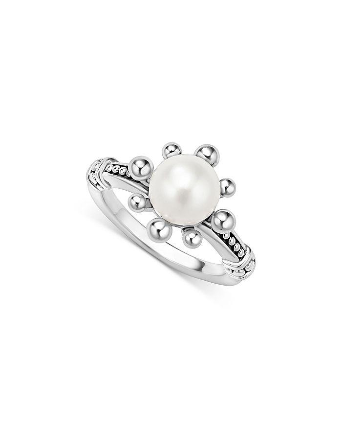 LAGOS Sterling Silver Luna Cultured Pearl Fleur Ring