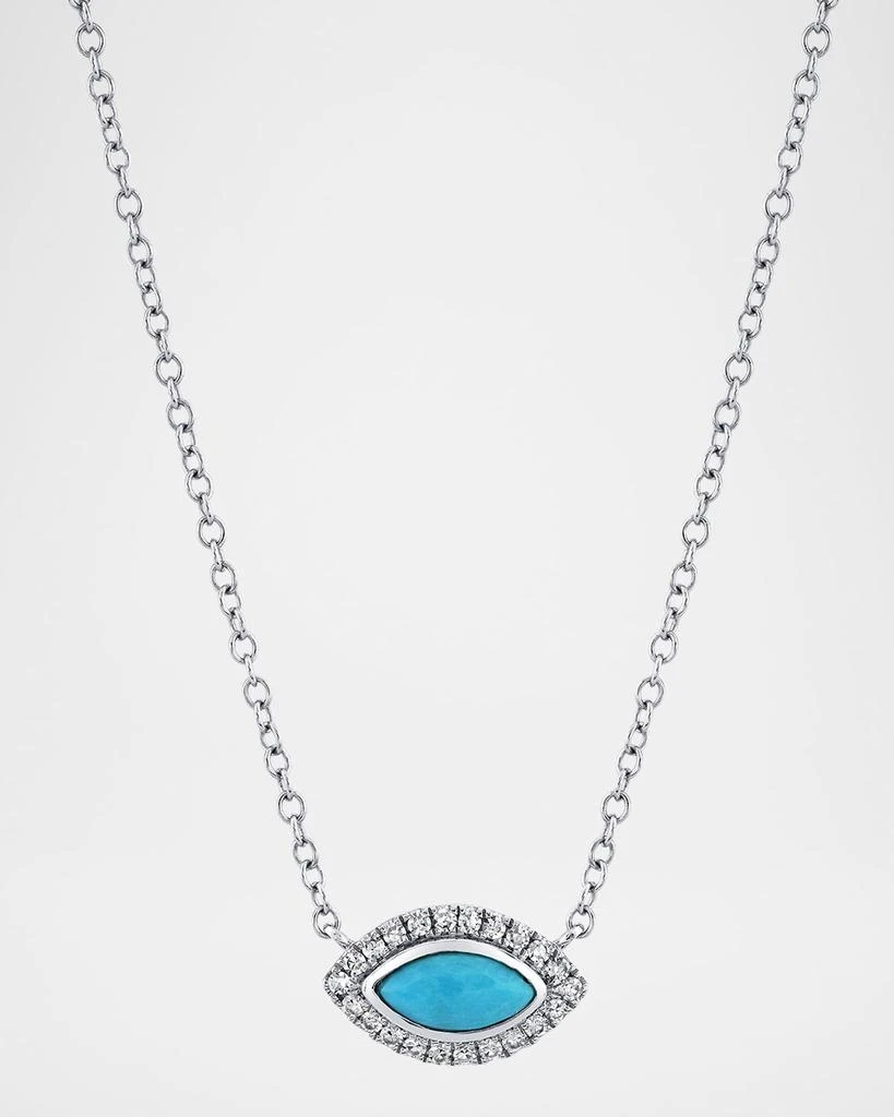 SHAY Diamond and Turquoise Evil Eye Pendant Necklace 1
