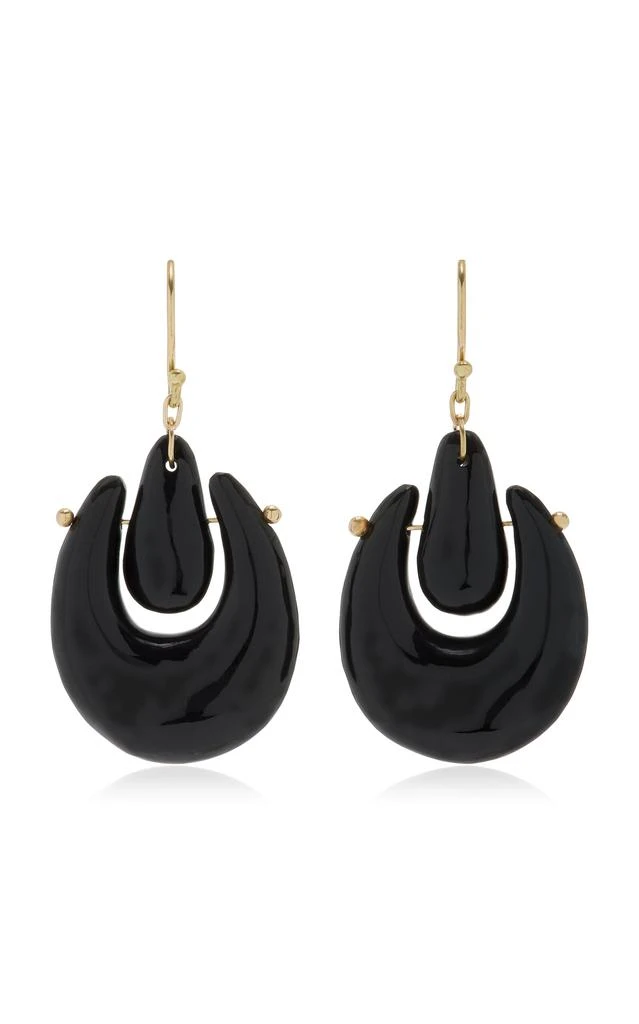 Ten Thousand Things Ten Thousand Things - Small O'Keefe 18K Yellow Gold Onyx Earrings - Black - OS - Moda Operandi - Gifts For Her 1