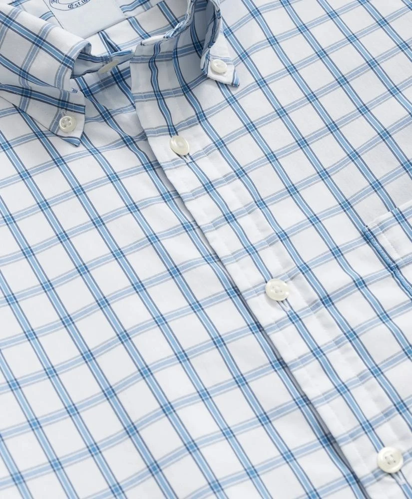 Brooks Brothers Performance Series Stretch Polo Button-Down Collar, Windowpane Sport Shirt 2