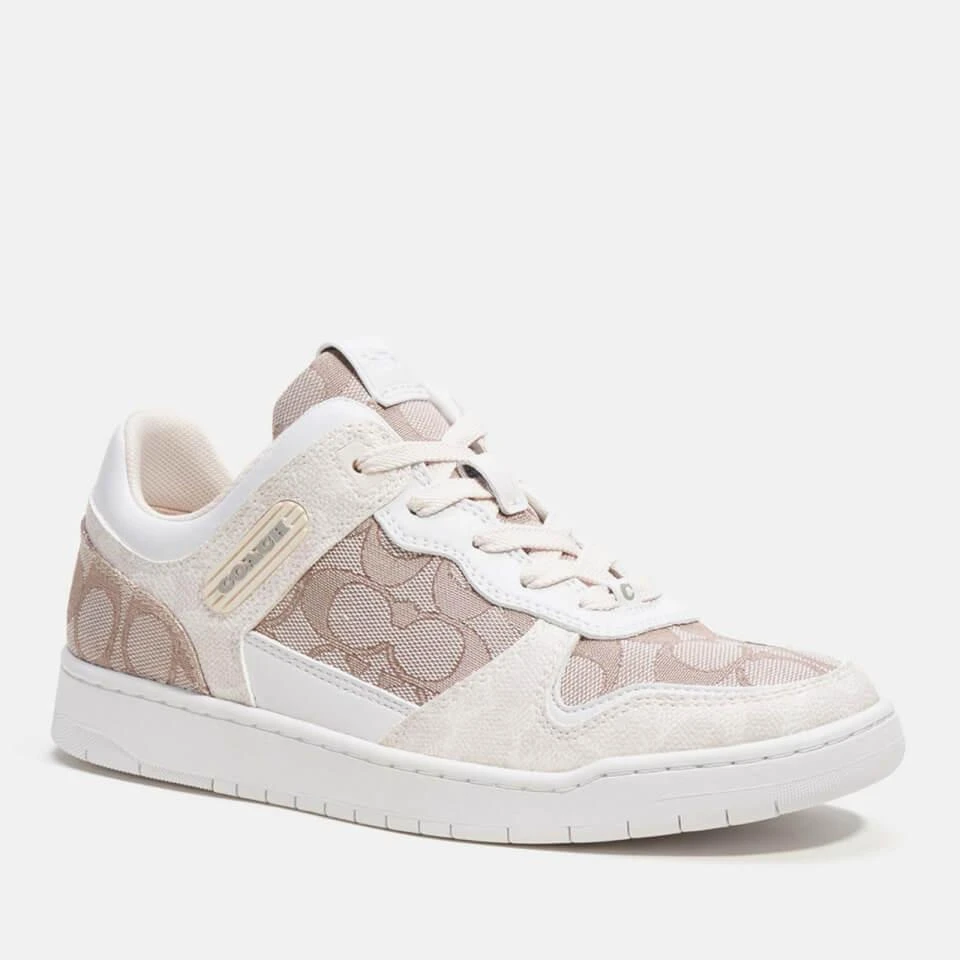 Coach COACH C201 BASKET LOGO-JACQUARD AND LEATHER TRAINERS 3
