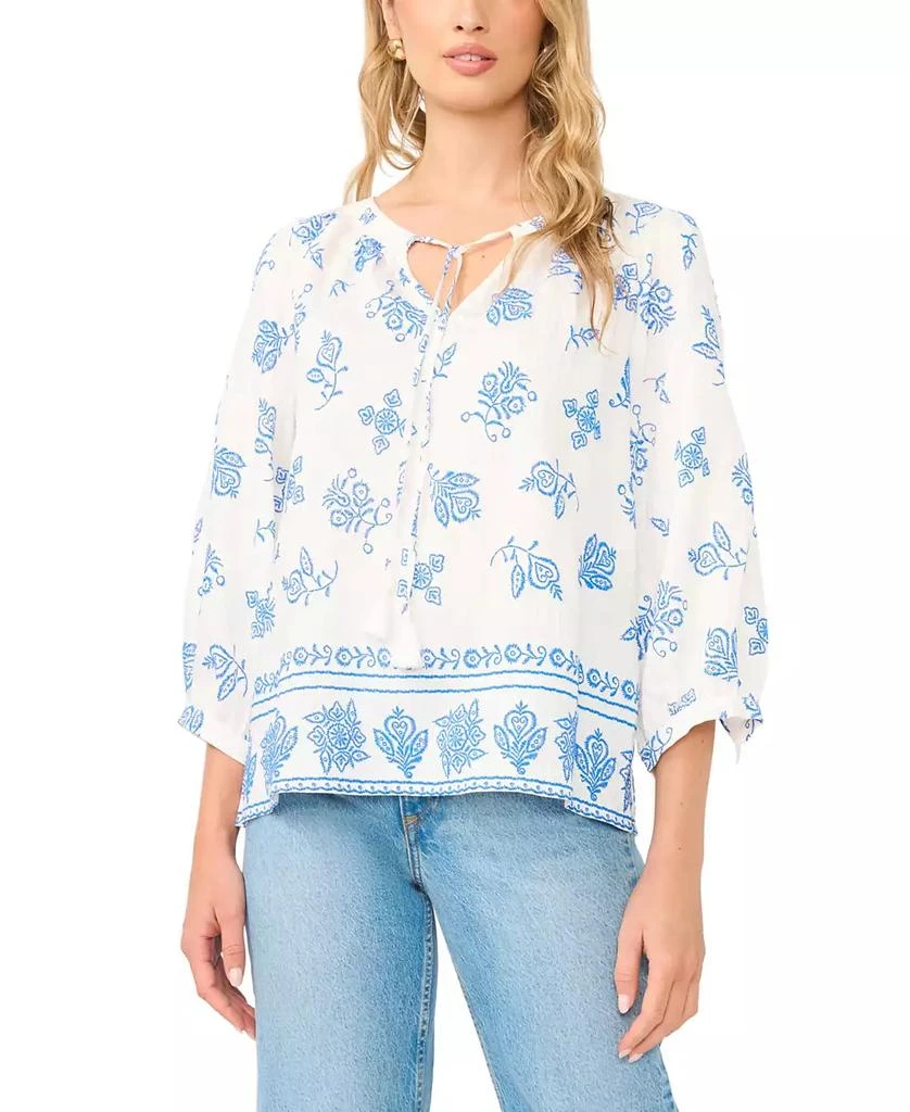 Vince Camuto Women
s Tie-Neck Peasant Blouse