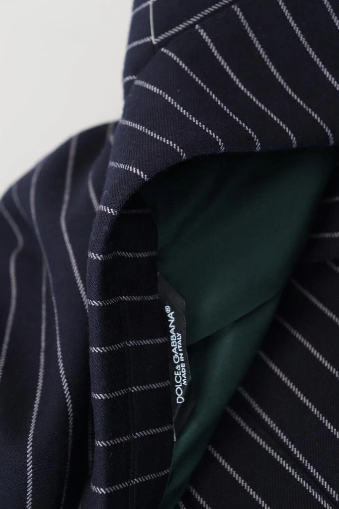 Dolce & Gabbana Dolce & Gabbana Dark Blue Stripe Wool Single Breasted Blazer 8
