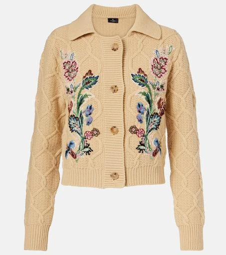 ETRO Embroidered wool and cashmere cardigan 1