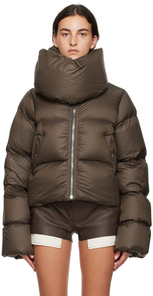 Rick Owens Black Porterville Funnel Neck Down Jacket - Coats