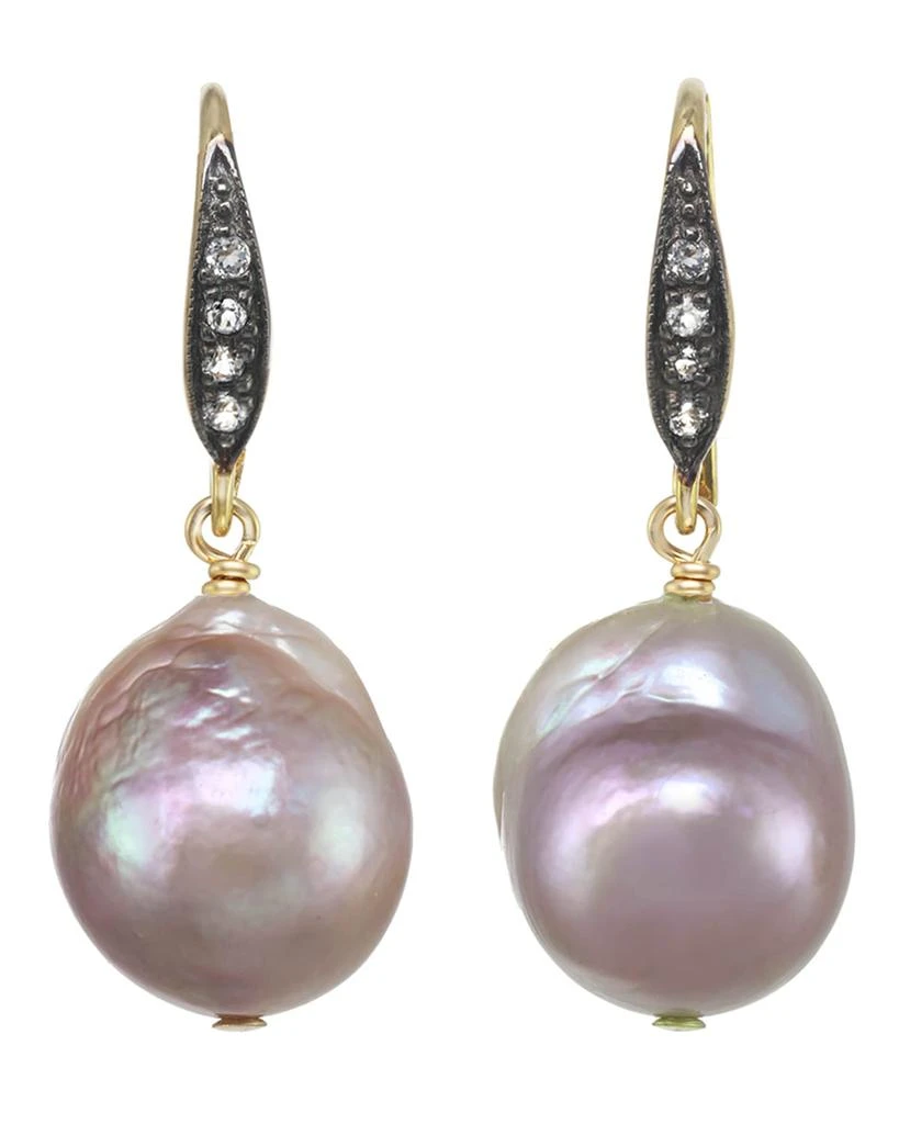 Margo Morrison White Sapphire Earrings On A Vermeil Hook 1