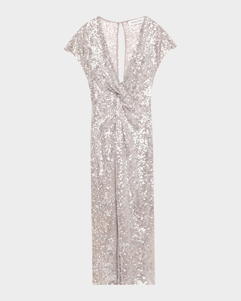 PRABAL GURUNG Jackie Twisted Sequined Midi Dress
