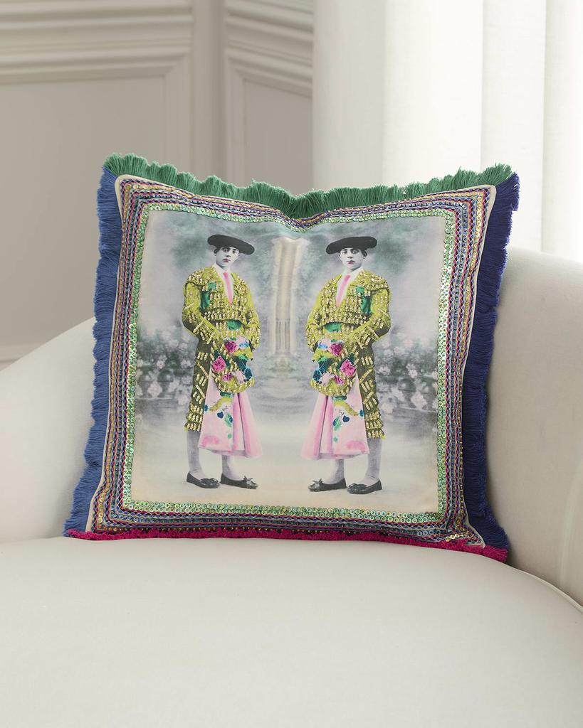Christian Lacroix Torero Twins Decorative Pillow, 20" Square