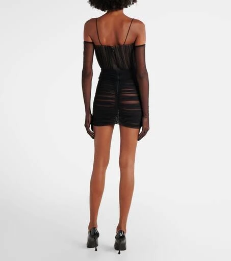 Alex Perry Ruched sheer bustier dress 3