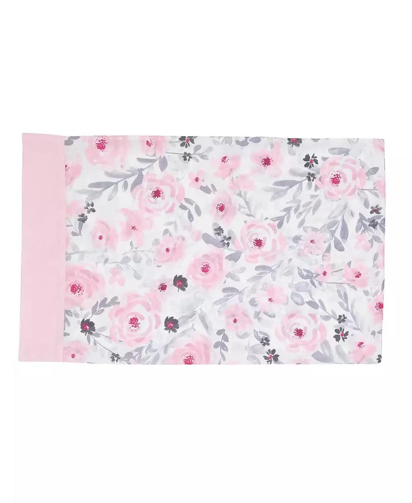 Bedtime Originals Toddler Blossom 4-Piece Pink/Gray Watercolor Floral Bedding Set 4