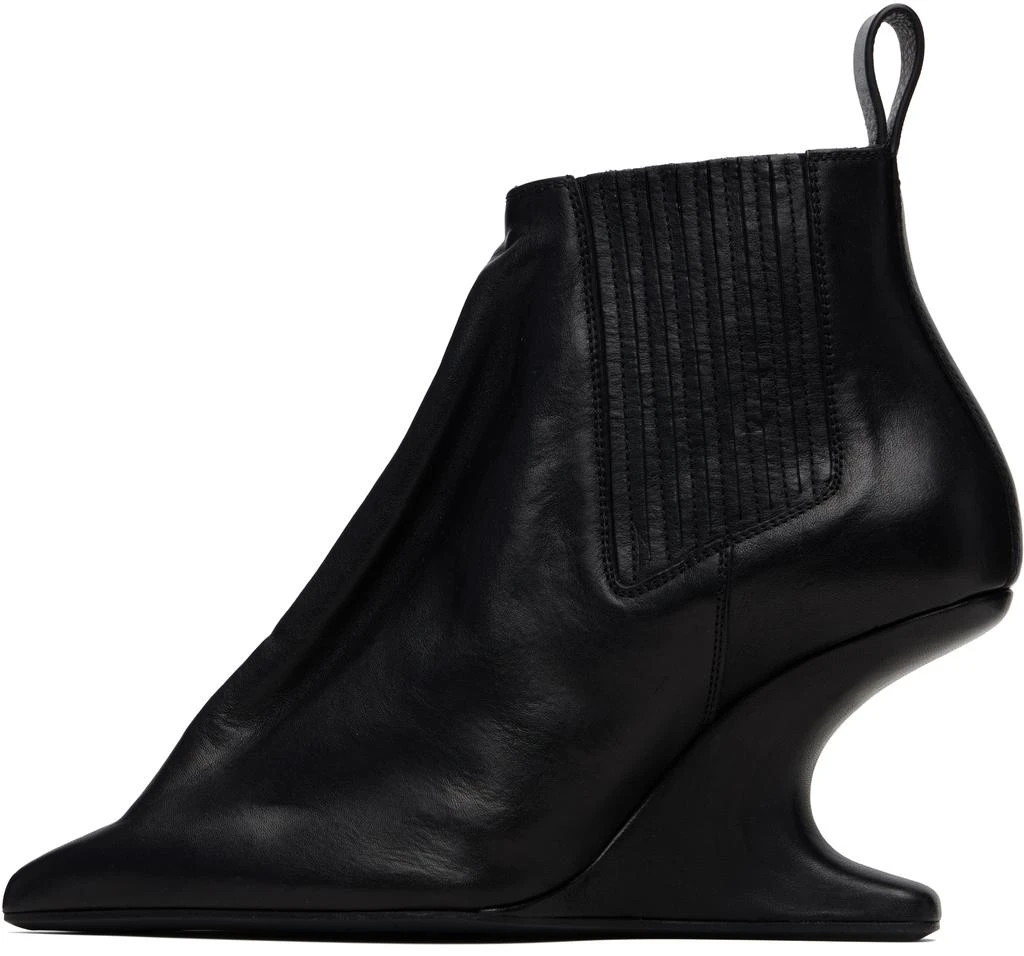 Rick Owens Black Concordians Runway Ankle Sharp Boots 3