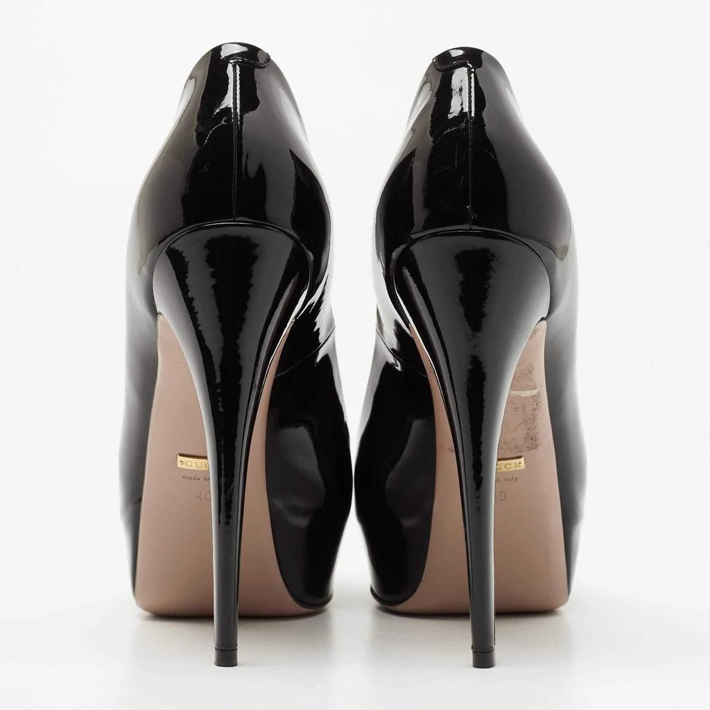 Gucci Gucci Black Patent Leather Peep Toe Platform Pumps Size 40 5