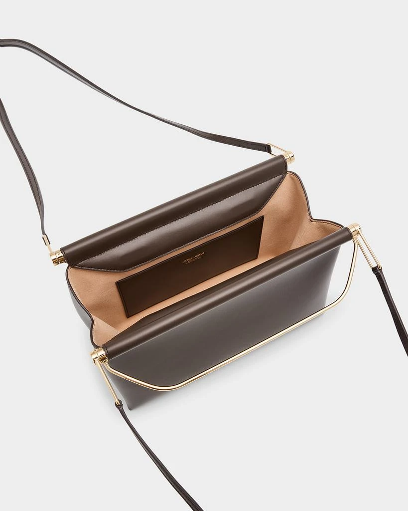 Giorgio Armani Avenue Large Polished Leather Clutch Bag 4