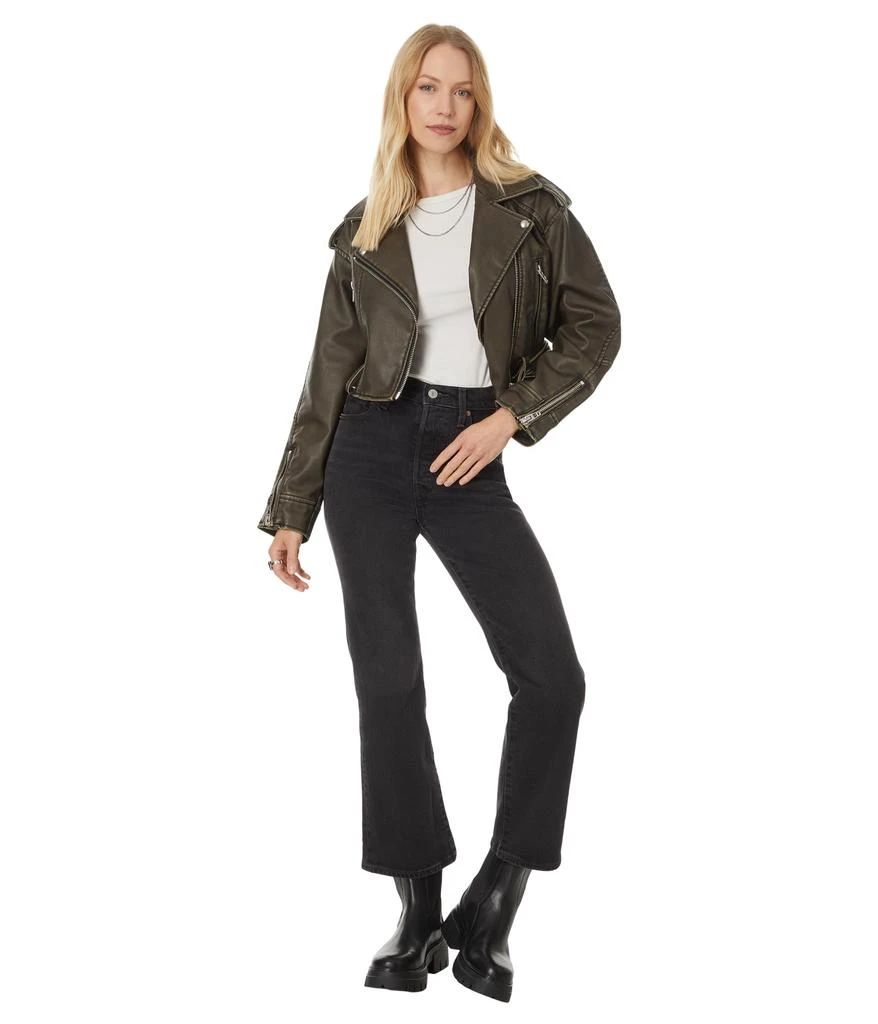 Blank NYC Leather Moto Jacket with Belt 4