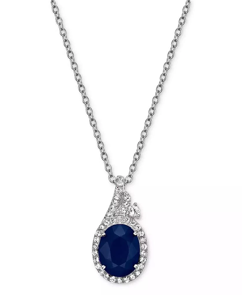 Macy
s Emerald (2 ct. t.w.) 
White Sapphire (1/2 ct. t.w.) Oval Halo 18" Pendant Necklace in 10k Gold-Plated Sterling Silver (Also in Ruby 
Sapphire)