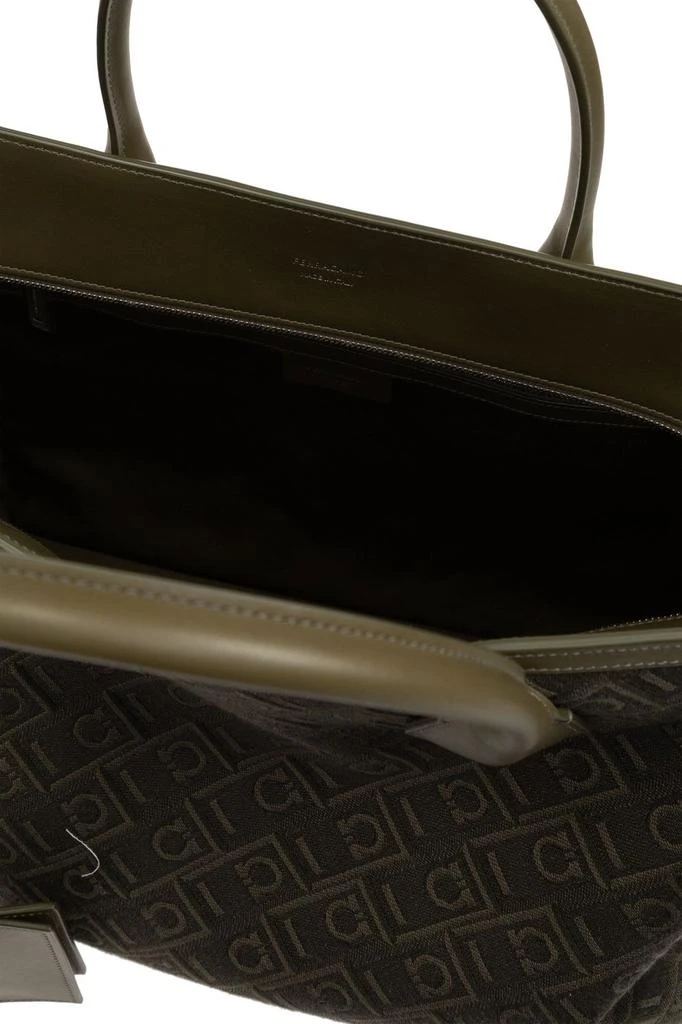 Salvatore Ferragamo Ferragamo Gancini Jacquard Large Tote Bag 4