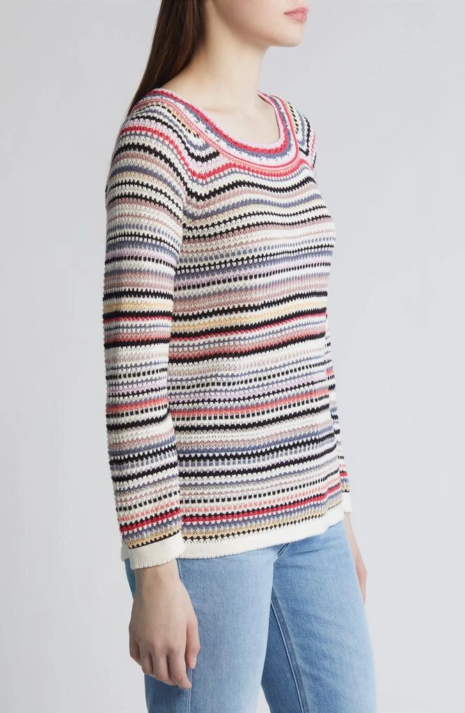 NIC+ZOE Stripe Textured Knit Sweater 3
