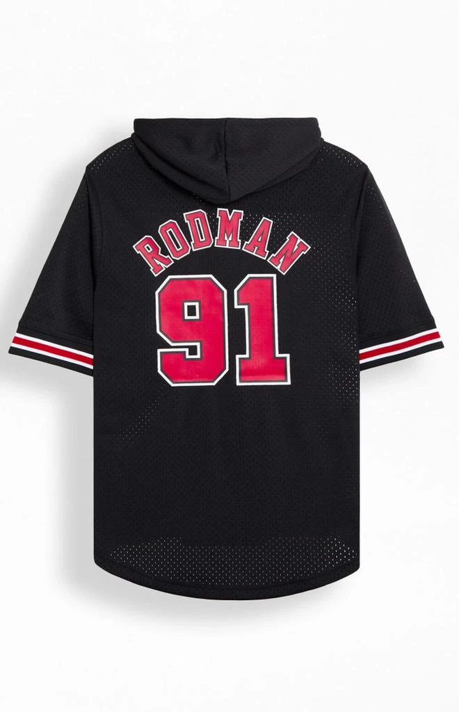 Mitchell & Ness Dennis Rodman Chicago Bulls Mesh Short Sleeve Hoodie 2