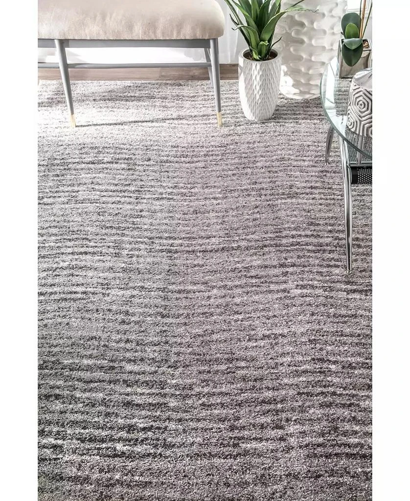 nuLOOM Smoky Contemporary Sherill Ripple Gray 4' x 6' Area Rug 6