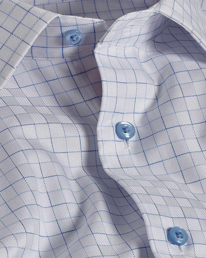 David Donahue Trim Fit Herringbone Check Dress Shirt