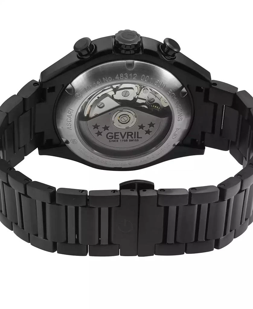 Gevril Men's Ascari Swiss Automatic Ion Plating Black Stainless Steel Bracelet Watch 3