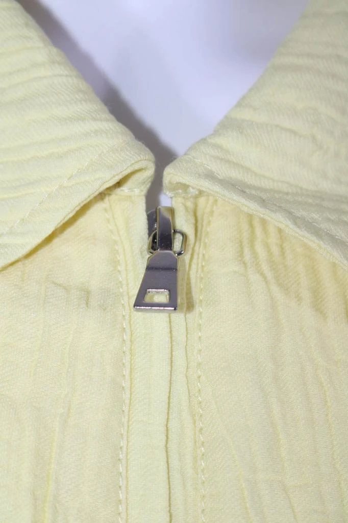 Jonathan Simkhai Jonathan Simkhai Womens Puffy Sleeves Full Zipper Dress Yellow 4