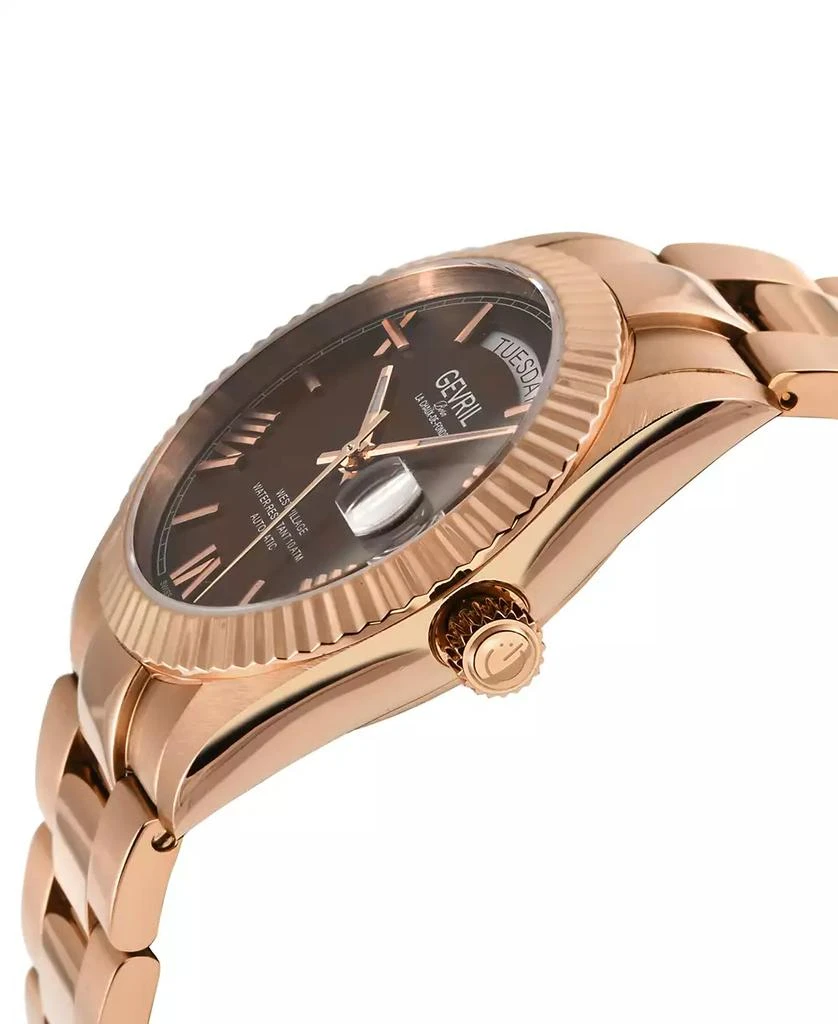 Gevril Men
s West Village Swiss Automatic Rose Stainless Steel Watch 2