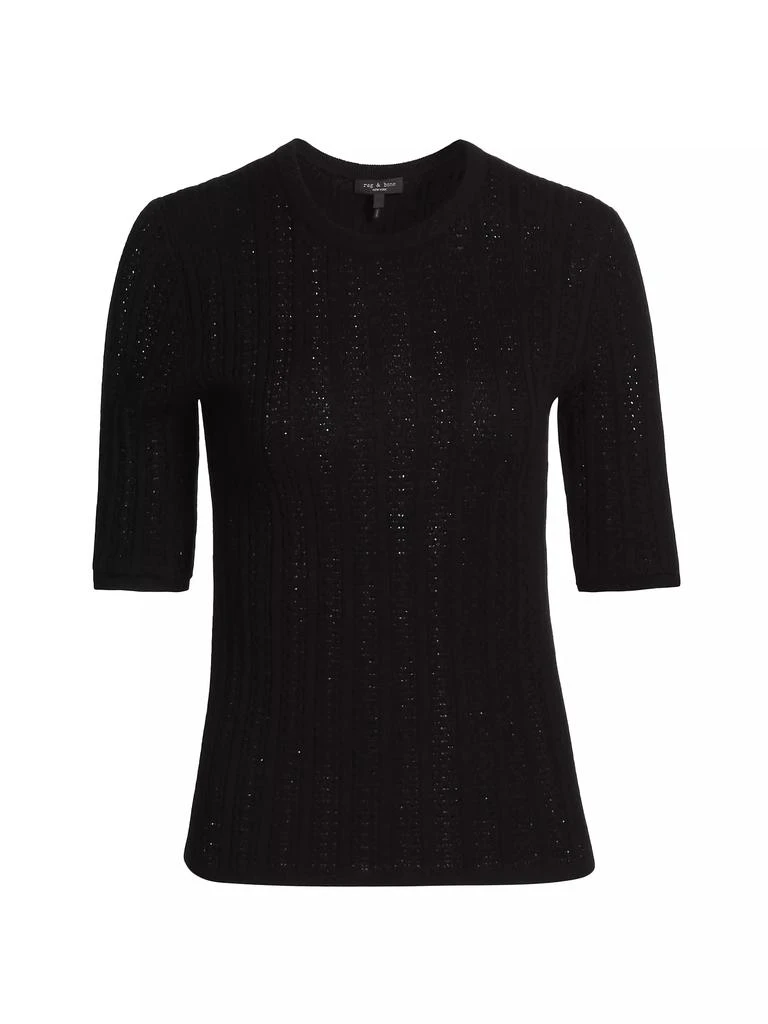 Rag & Bone Tina Wool Short-Sleeve Sweater 1