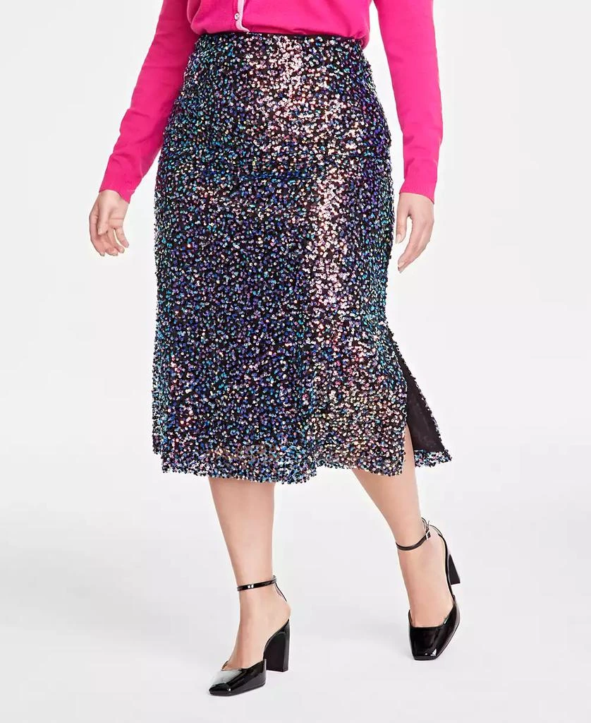 On 34th Trendy Plus Sequin Midi Skirt, Exclusively at Macy's 3