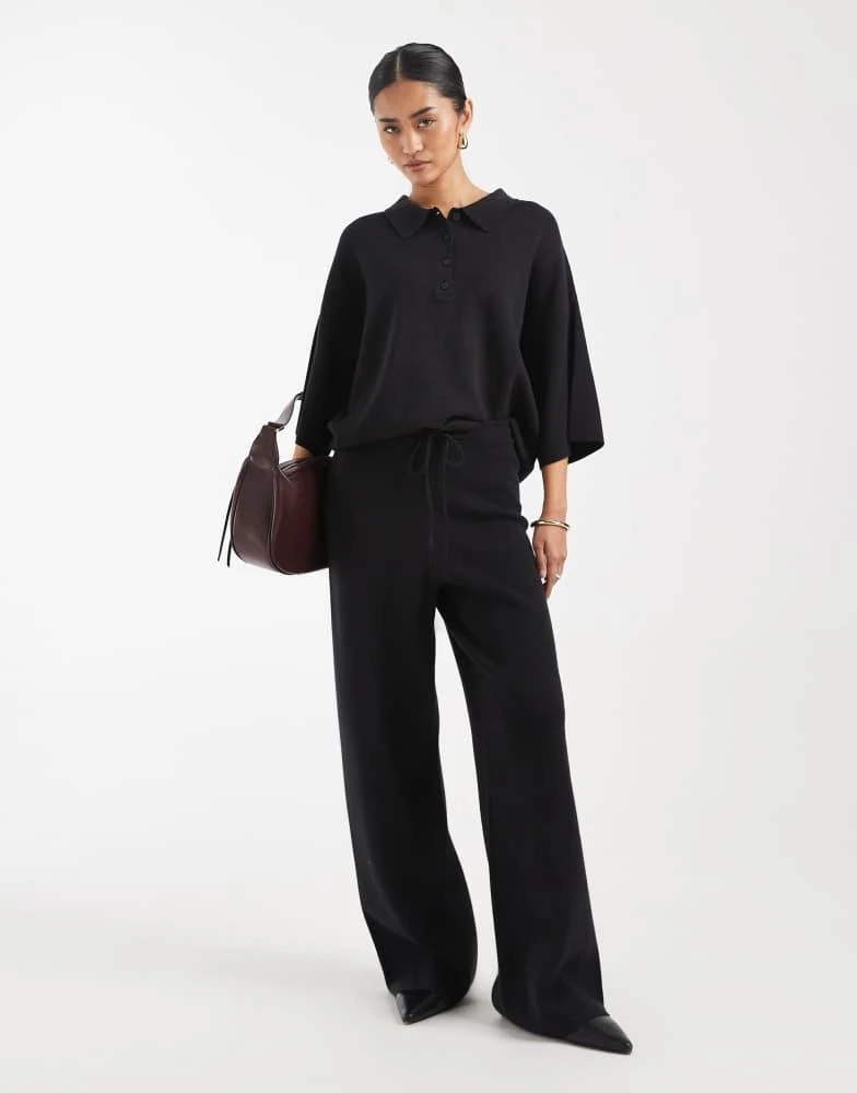 ASOS ASOS DESIGN wide leg trouser co-ord in black