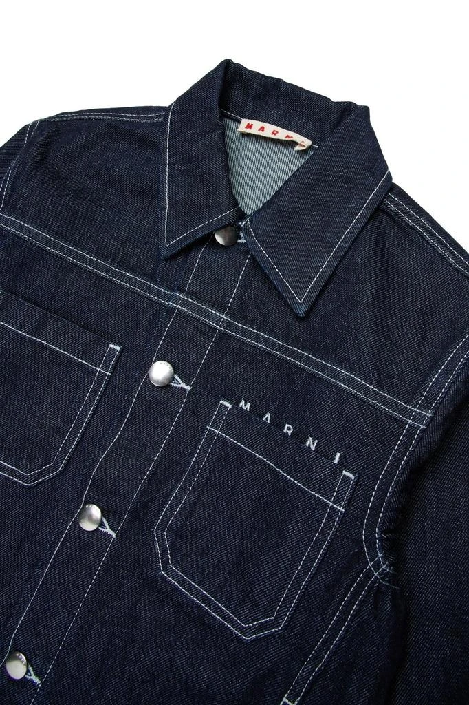 Marni Marni Kids Logo Embroidered Denim Jacket 3