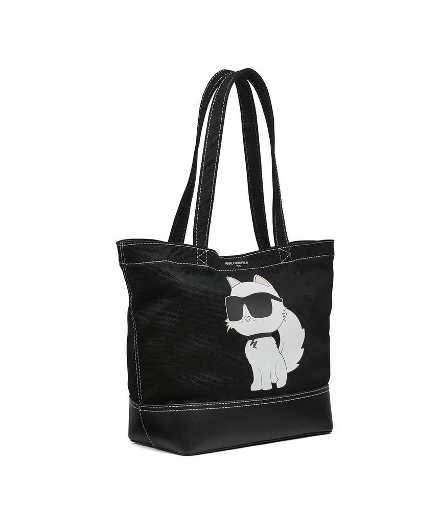 Karl Lagerfeld Paris CANNES CHOUPETTE HEAD EAST-WEST CANVAS TOTE