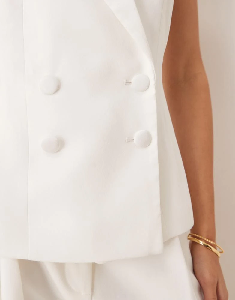 Miss Selfridge Miss Selfridge halter waistcoat in ivory 4