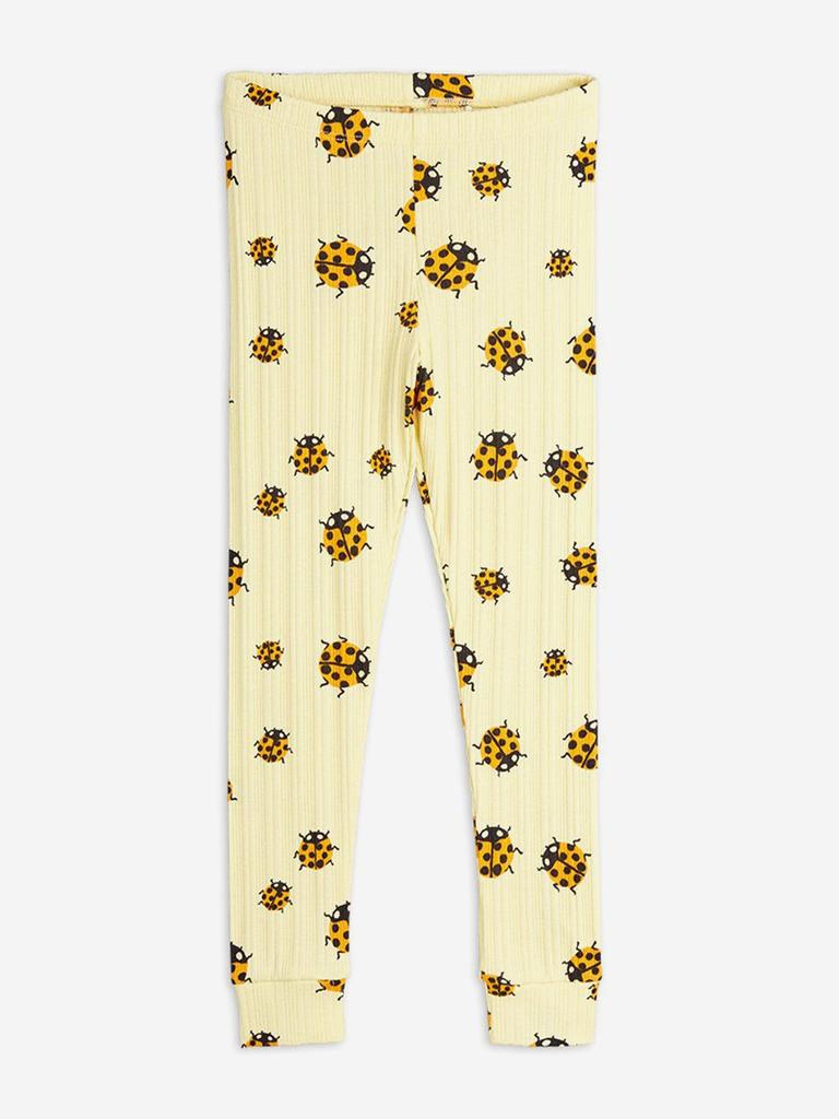 Mini Rodini Girls Ladybugs AOP Leggings in Yellow