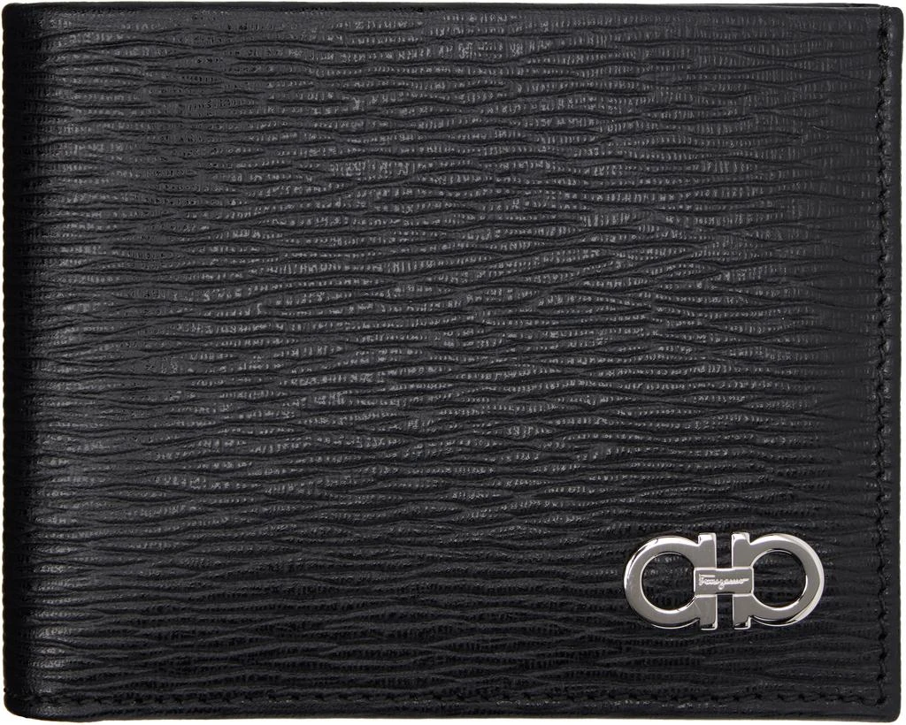 Salvatore Ferragamo Black & Blue Revival Gancio Bifold Wallet 1
