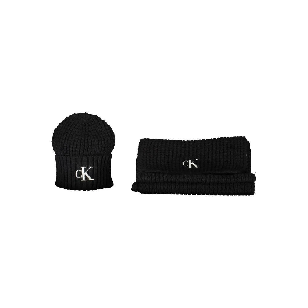 Calvin Klein Calvin Klein Black Alpaca Women Scarf Set 1