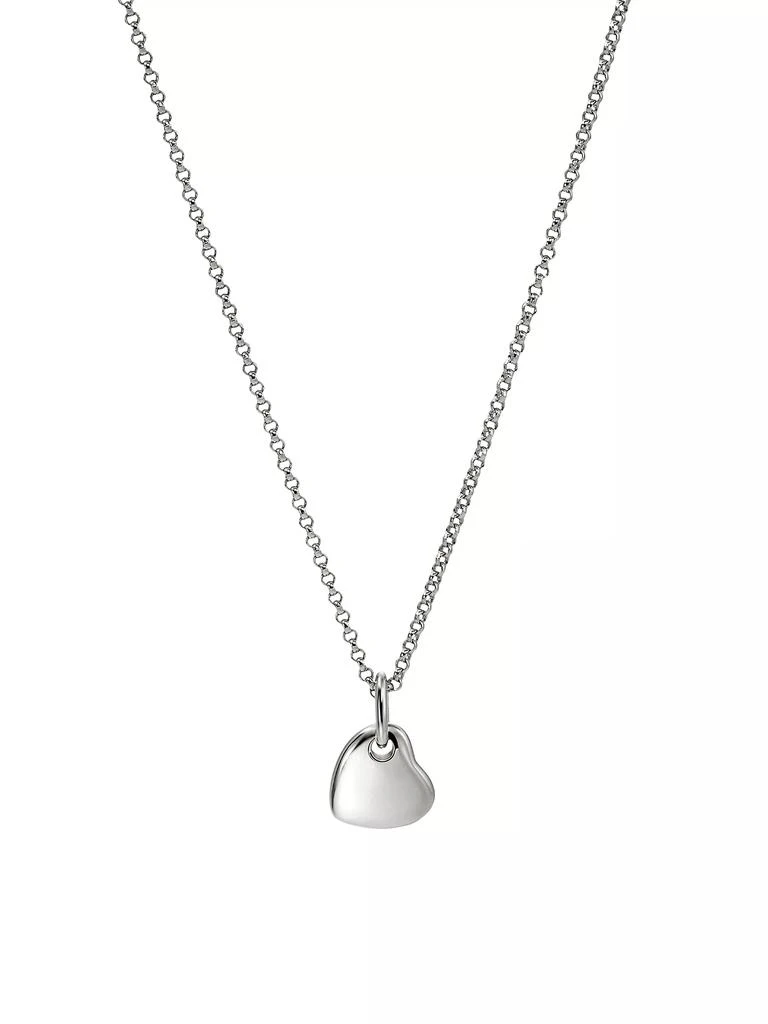 John Hardy Pebble Sterling Silver & 0.15 TCW Diamond Heart Pendant Necklace 3